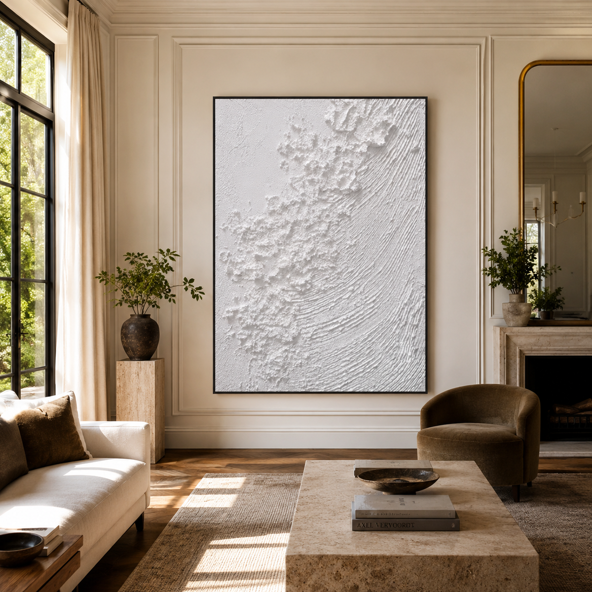 Plaster & Texture Art "Ivory Tidal Reverie"