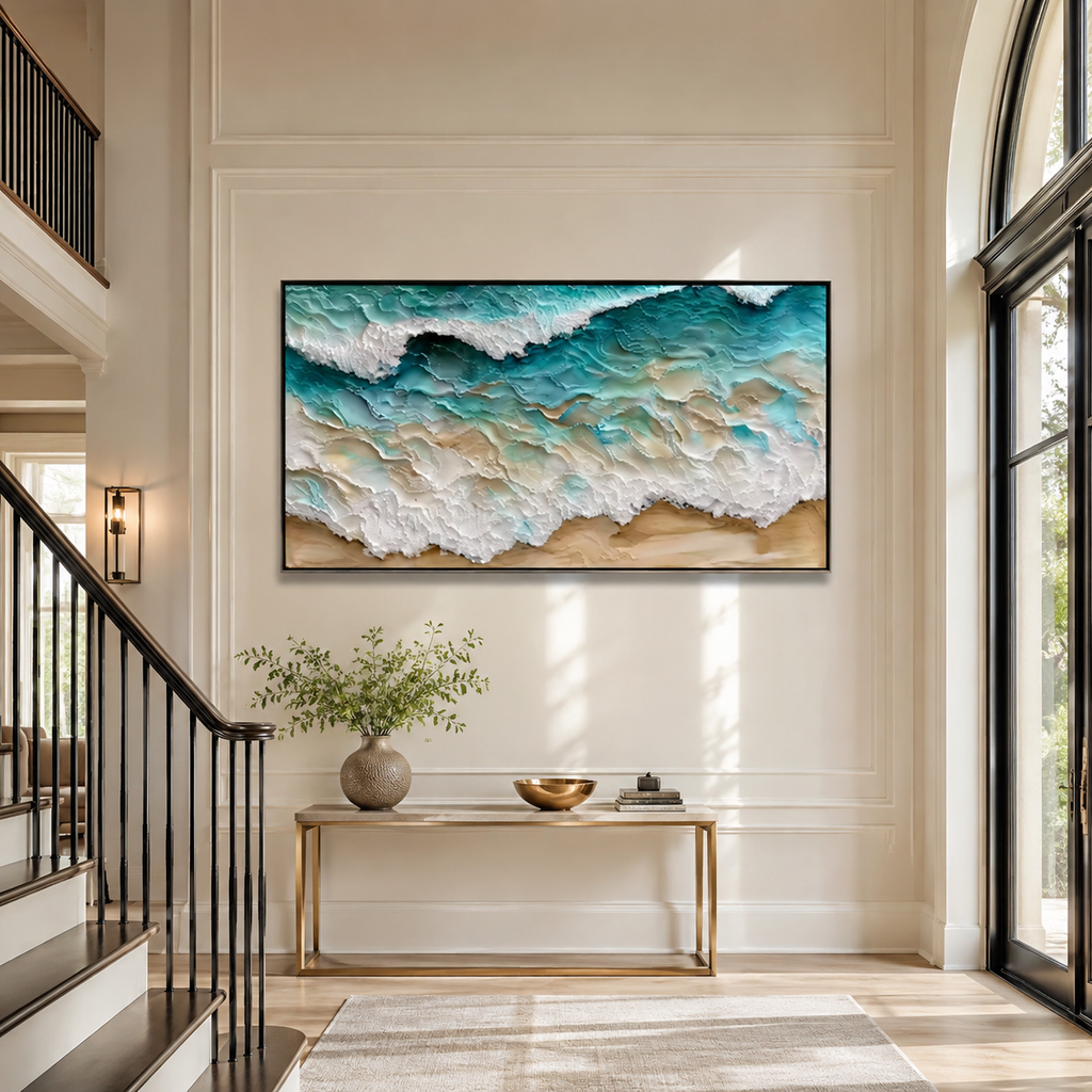 Plaster & Texture Art "Celestine Tides"