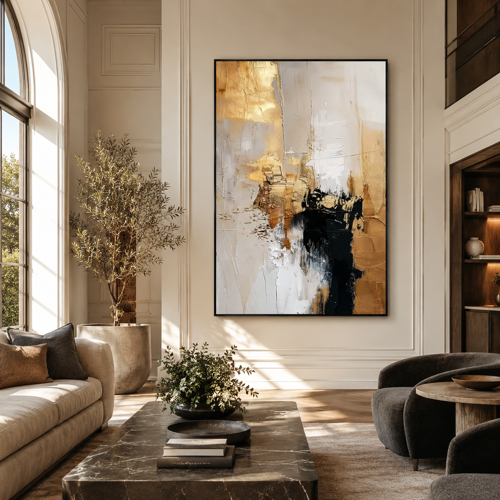 Abstract Wall Art "Gilded Reverie"