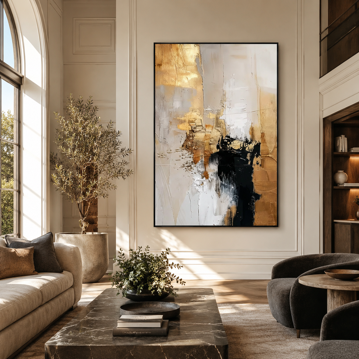 Abstract Wall Art "Gilded Reverie"