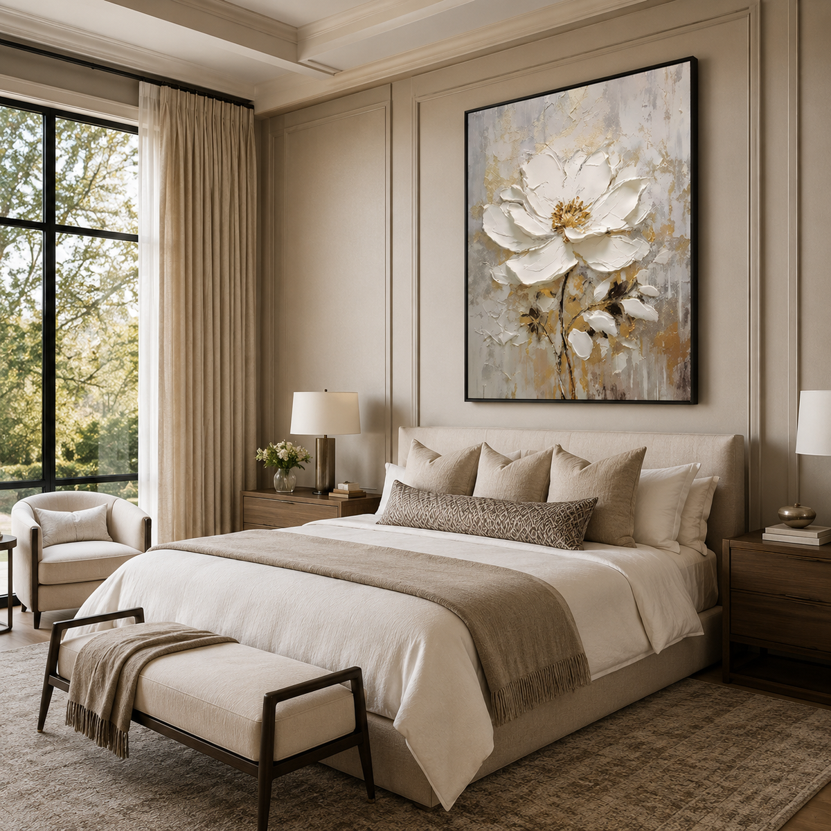 Impasto Wall Art "Aurelia in Bloom"