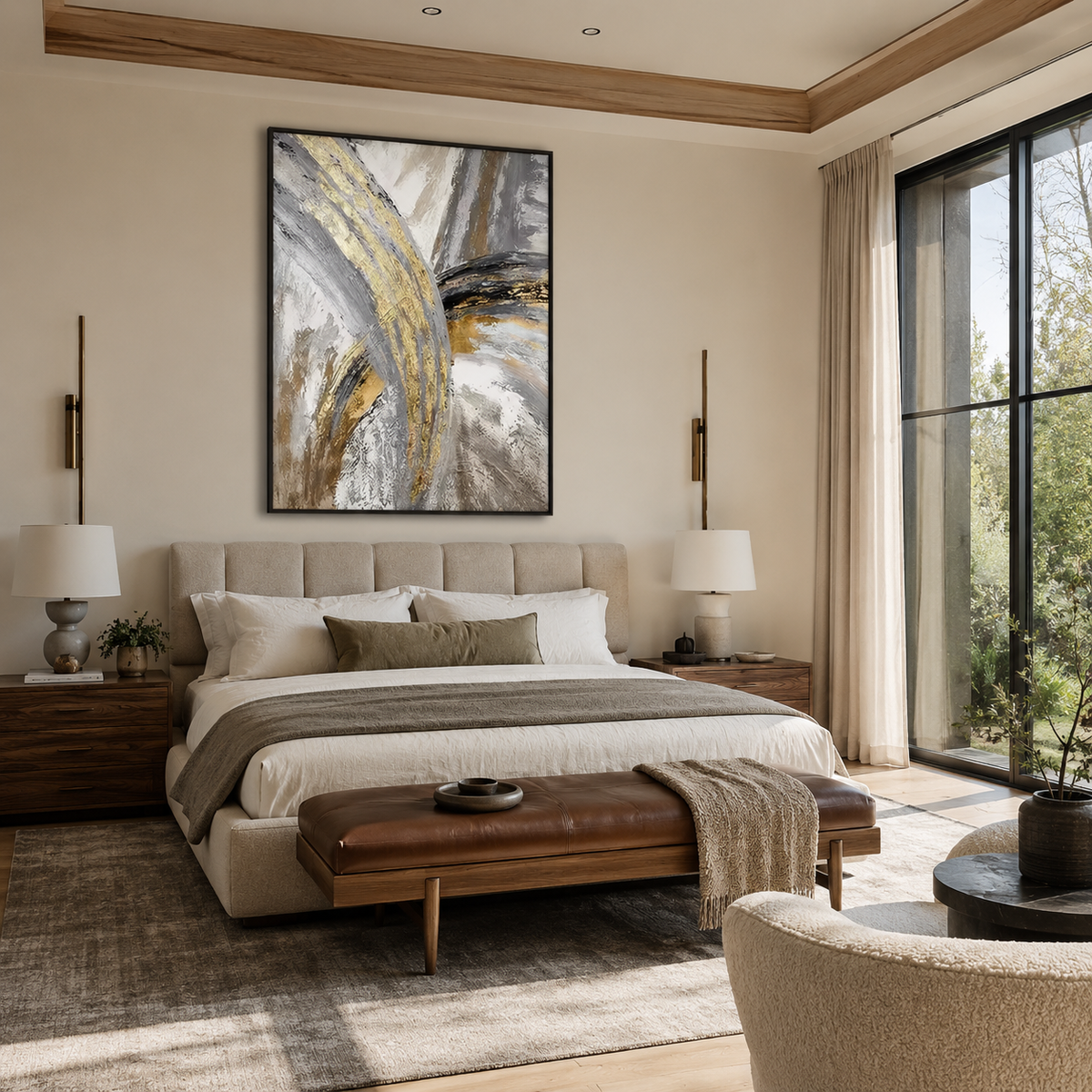 Abstract Wall Art "Gilded Tempest"