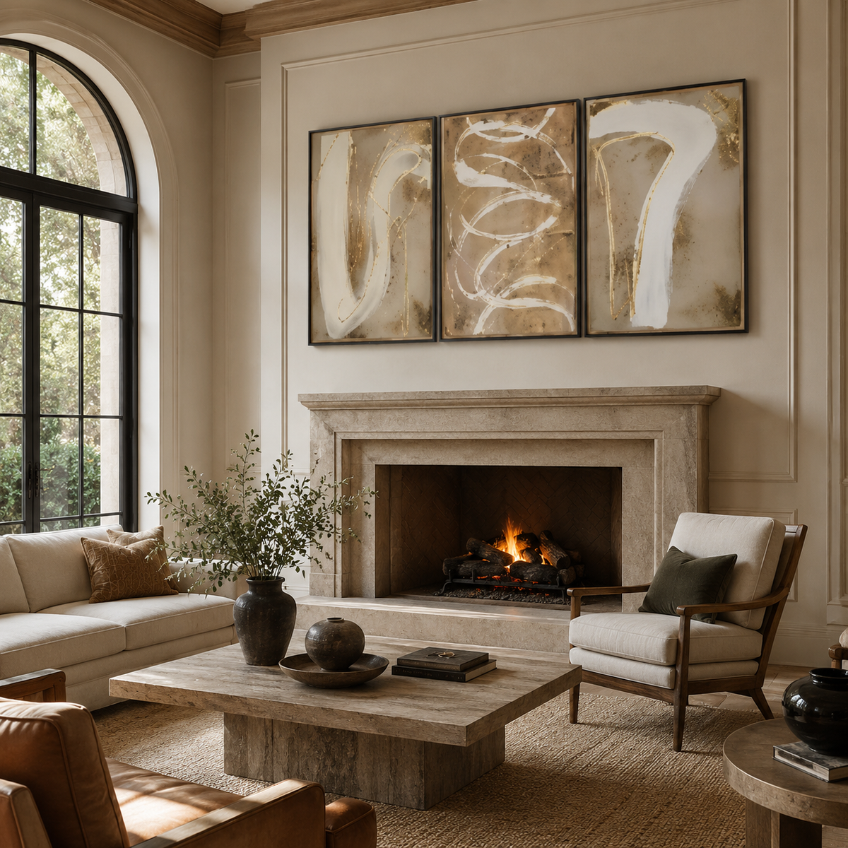 Abstract Wall Art "Gilded Reverie"
