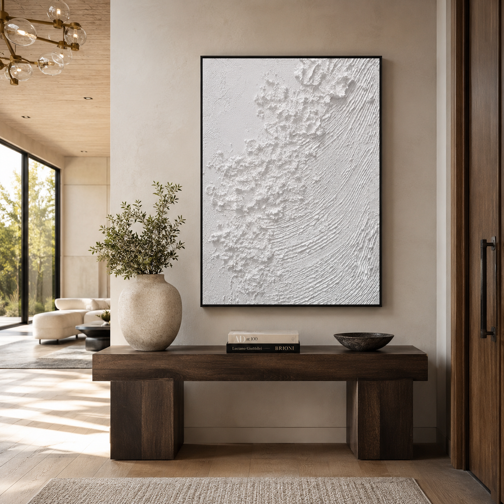 Plaster & Texture Art "Ivory Tidal Reverie"