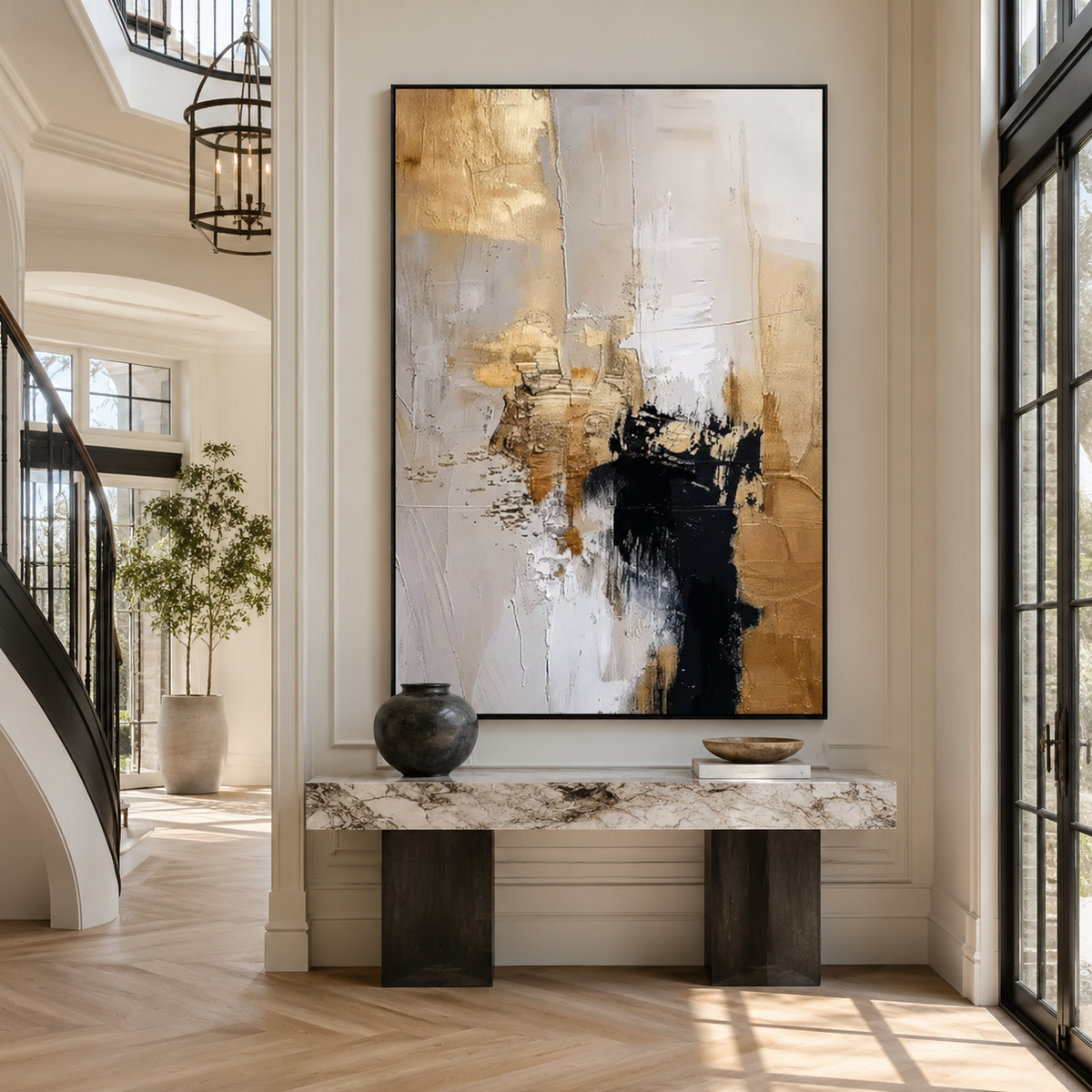Abstract Wall Art "Gilded Reverie"