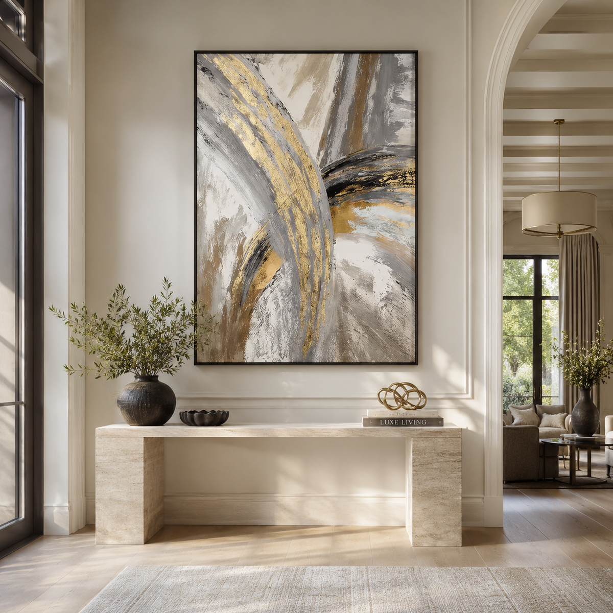 Abstract Wall Art "Gilded Tempest"