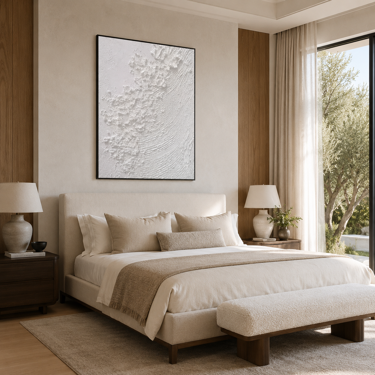 Plaster & Texture Art "Ivory Tidal Reverie"