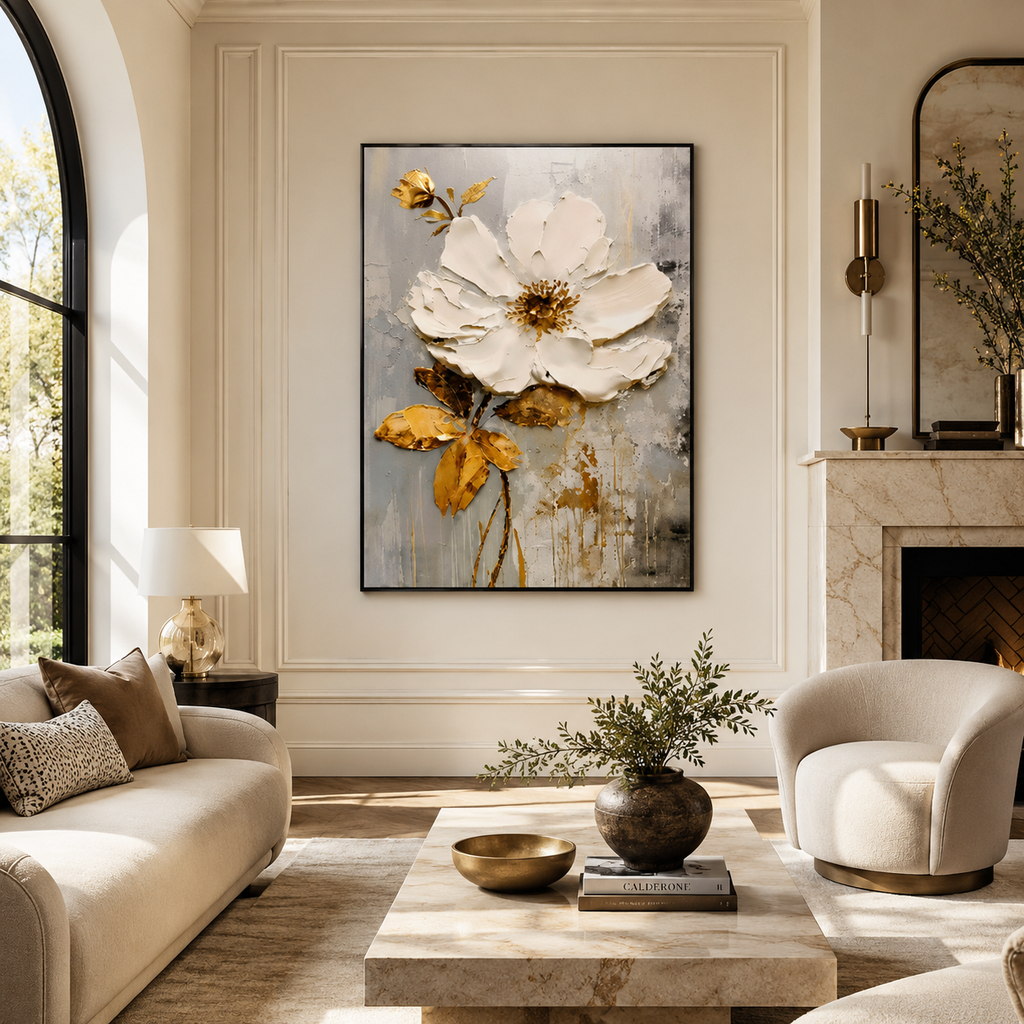 Impasto Wall Art "Gilded Seraphine"