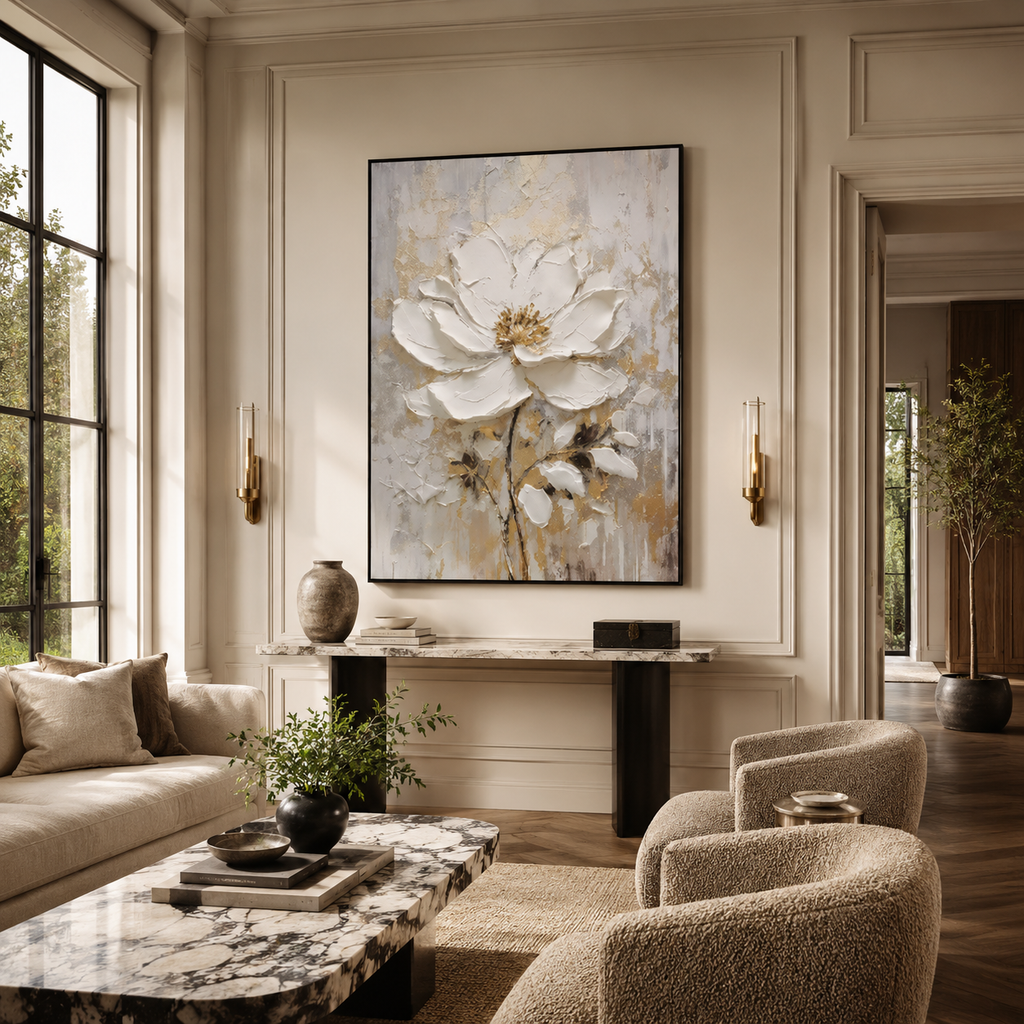 Impasto Wall Art "Aurelia in Bloom"
