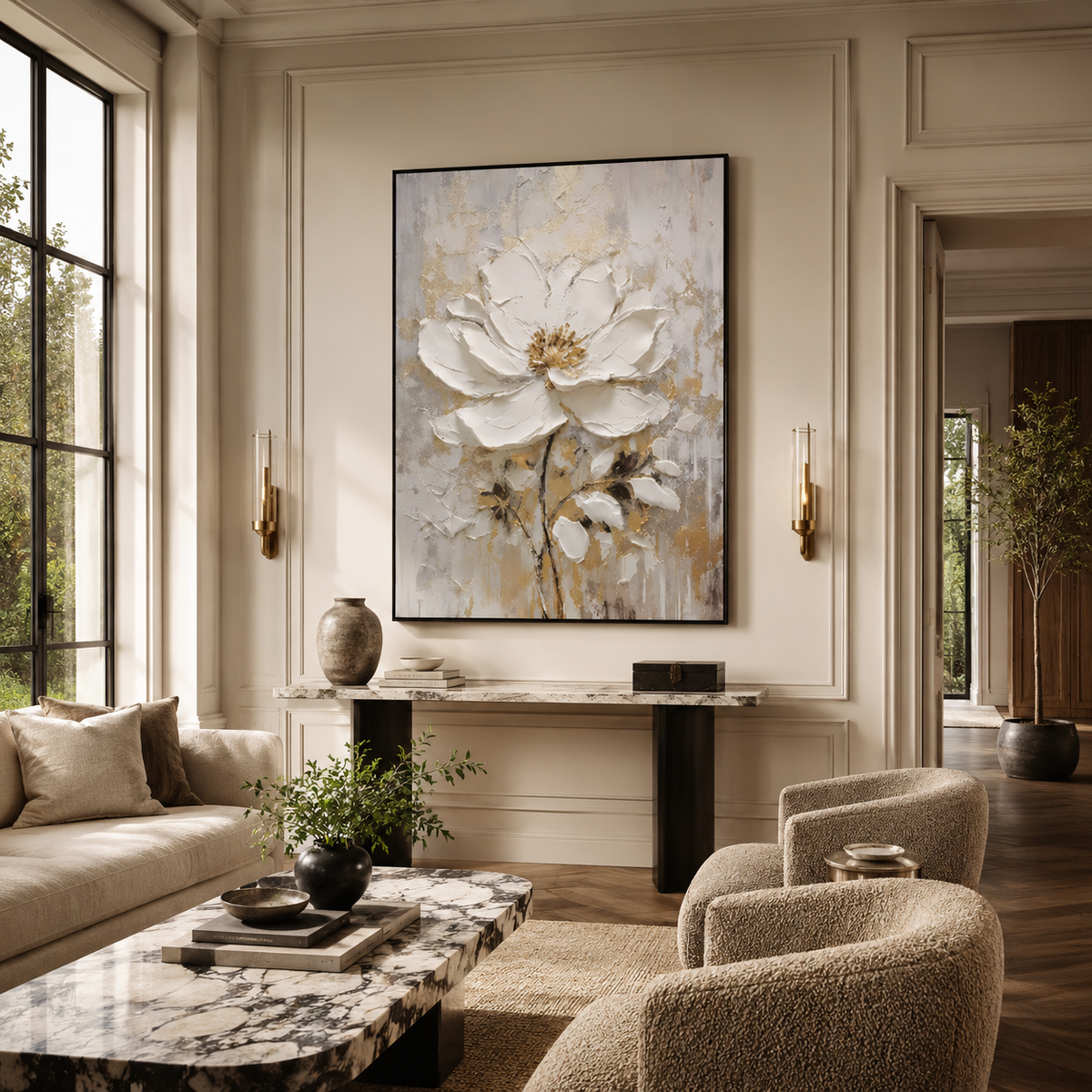 Impasto Wall Art "Aurelia in Bloom"