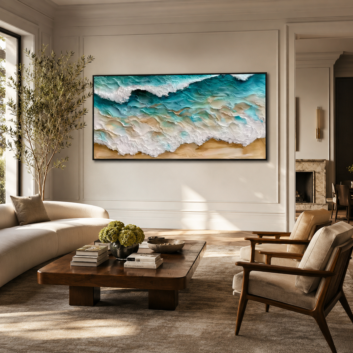 Plaster & Texture Art "Celestine Tides"