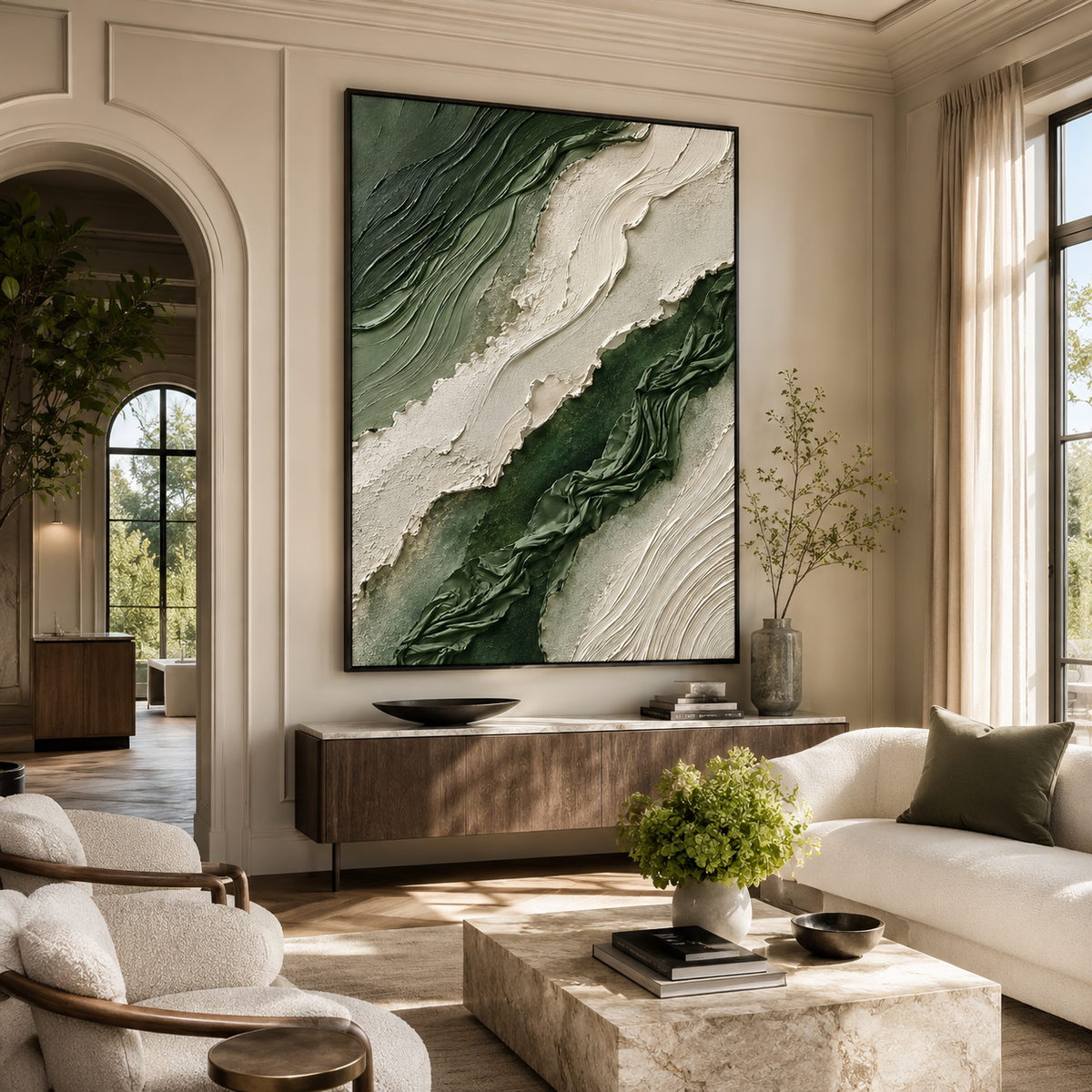 Plaster & Texture Art "Emerald Veil"