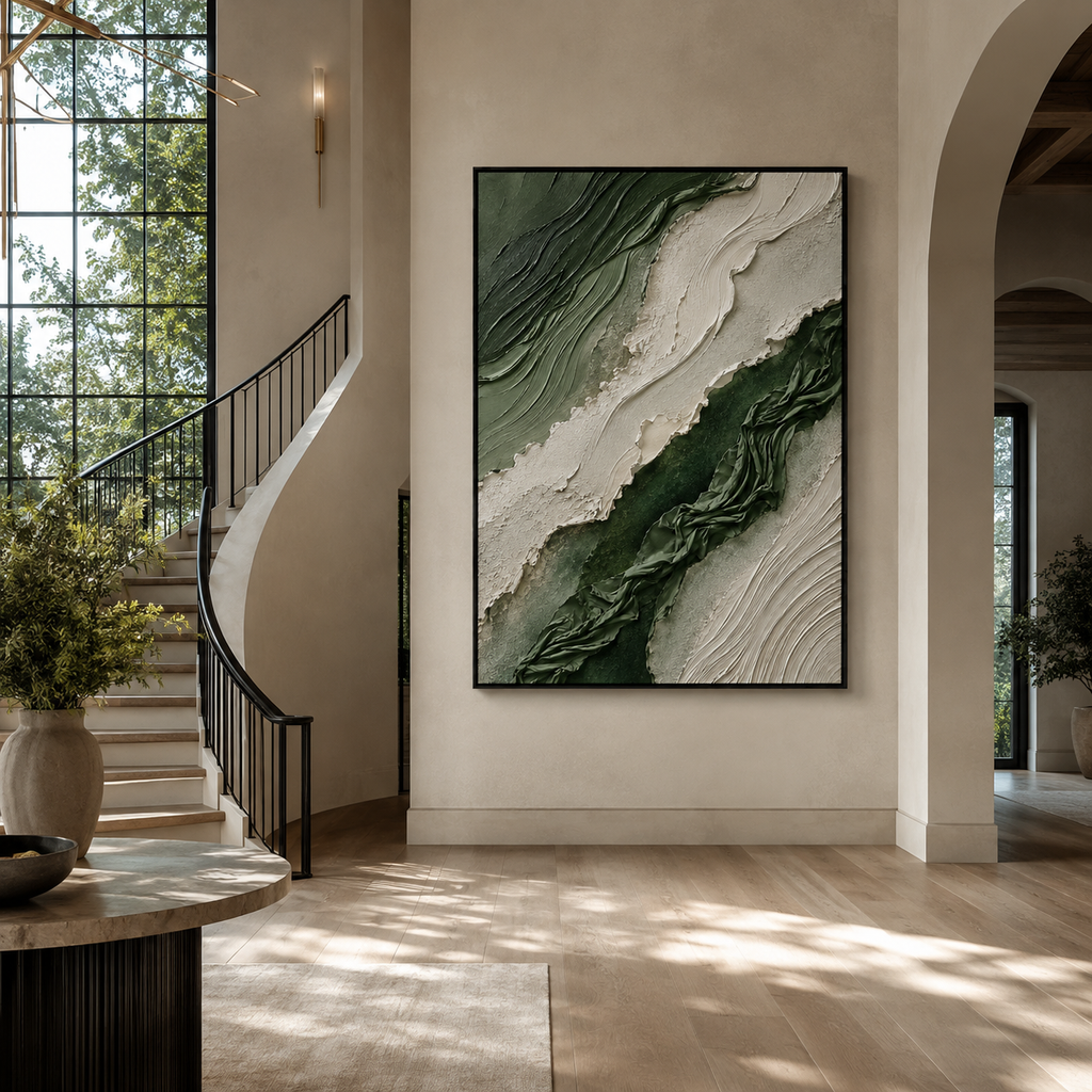 Plaster & Texture Art "Emerald Veil"