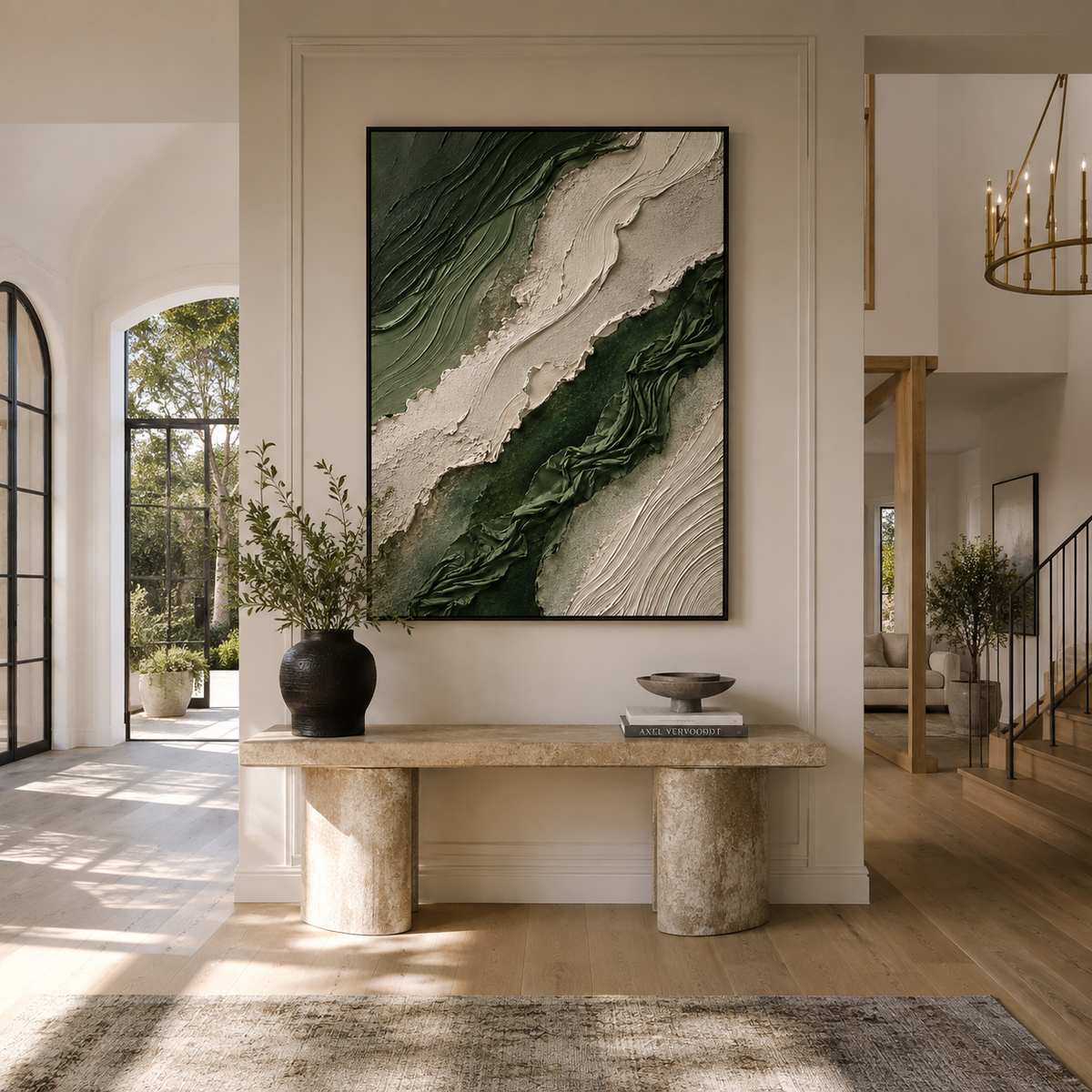 Plaster & Texture Art "Emerald Veil"