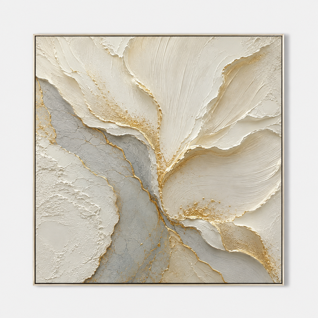 Plaster & Texture Art "Golden Fracture"