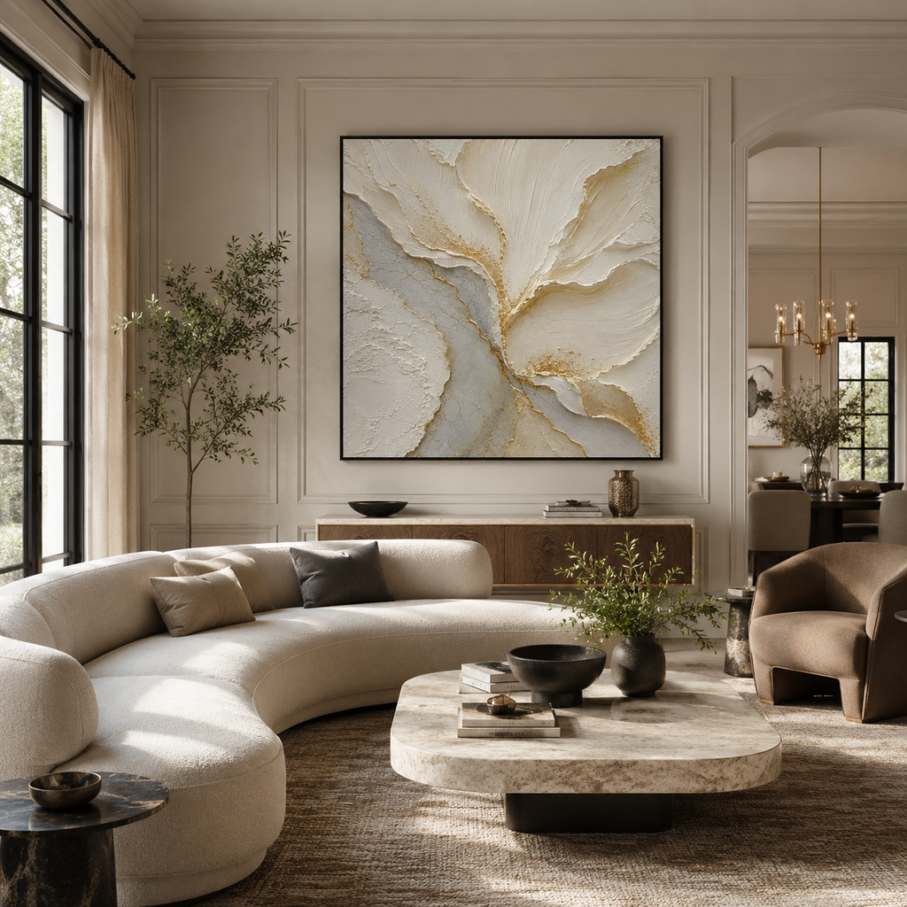Plaster & Texture Art "Golden Fracture"