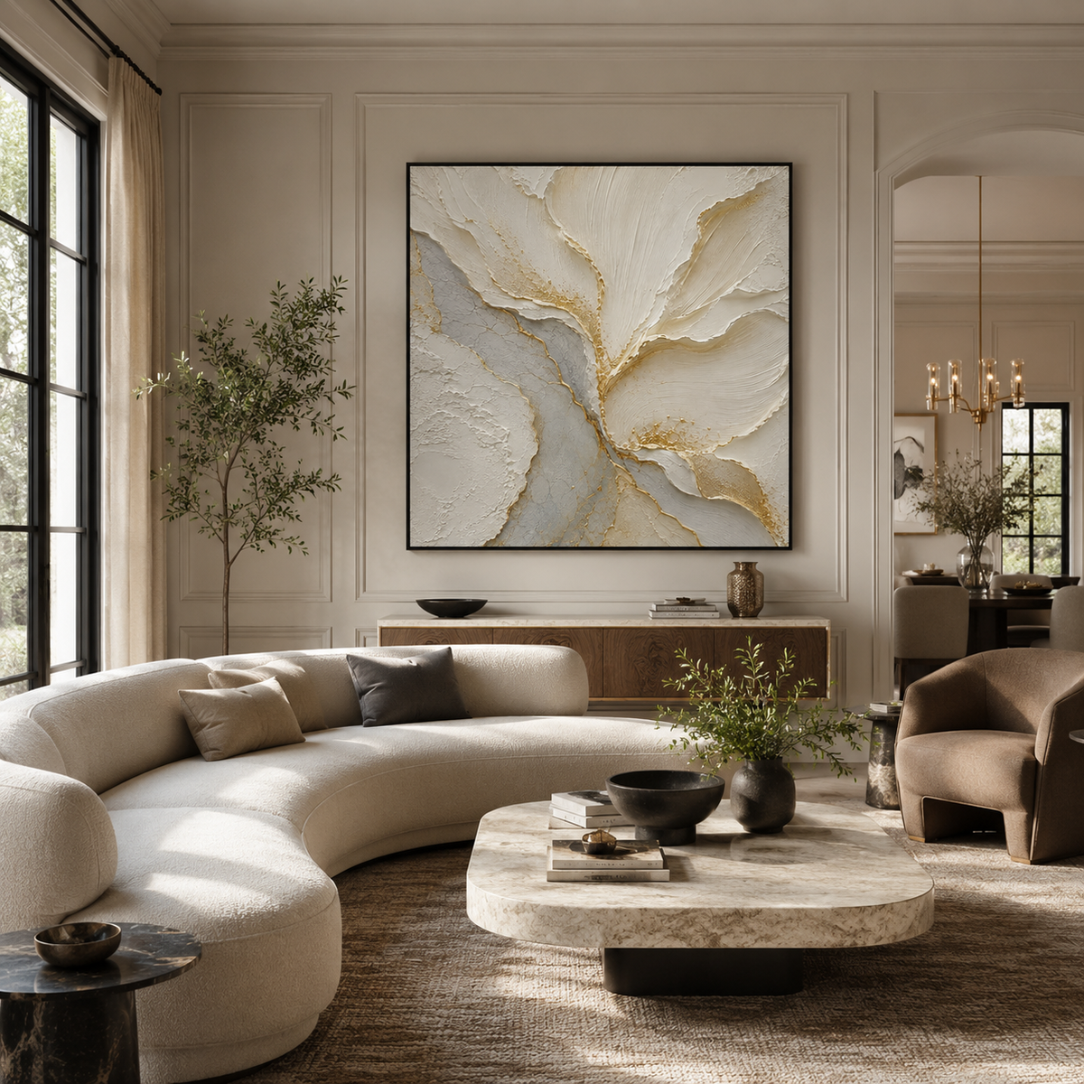 Plaster & Texture Art "Golden Fracture"
