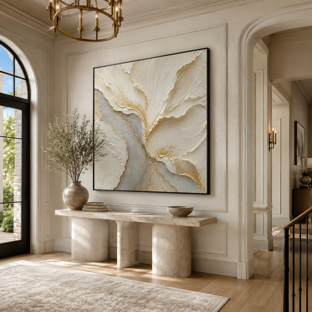 Plaster & Texture Art "Golden Fracture"