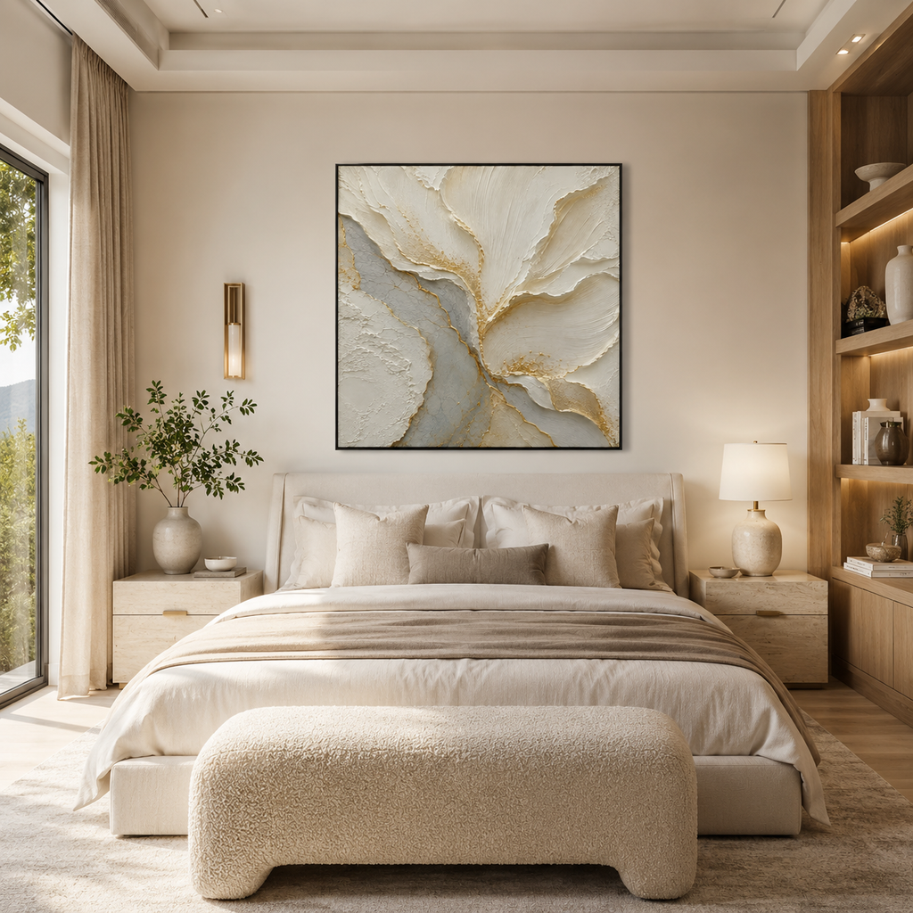 Plaster & Texture Art "Golden Fracture"