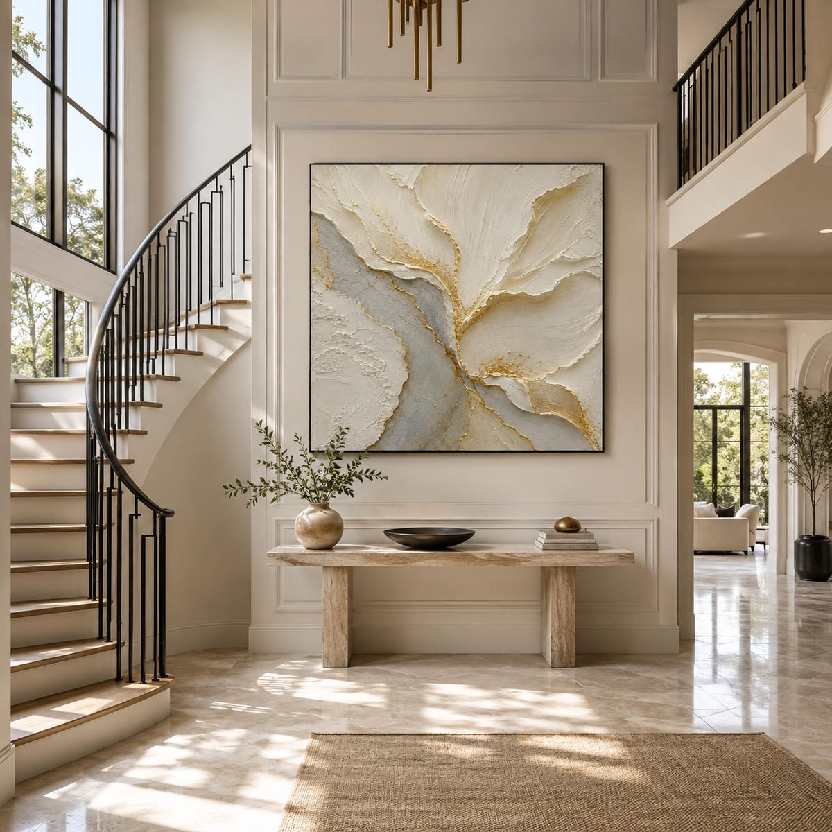 Plaster & Texture Art "Golden Fracture"