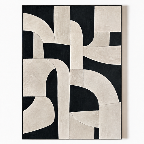 Abstract Wall Art "Rhythmic Ivory"