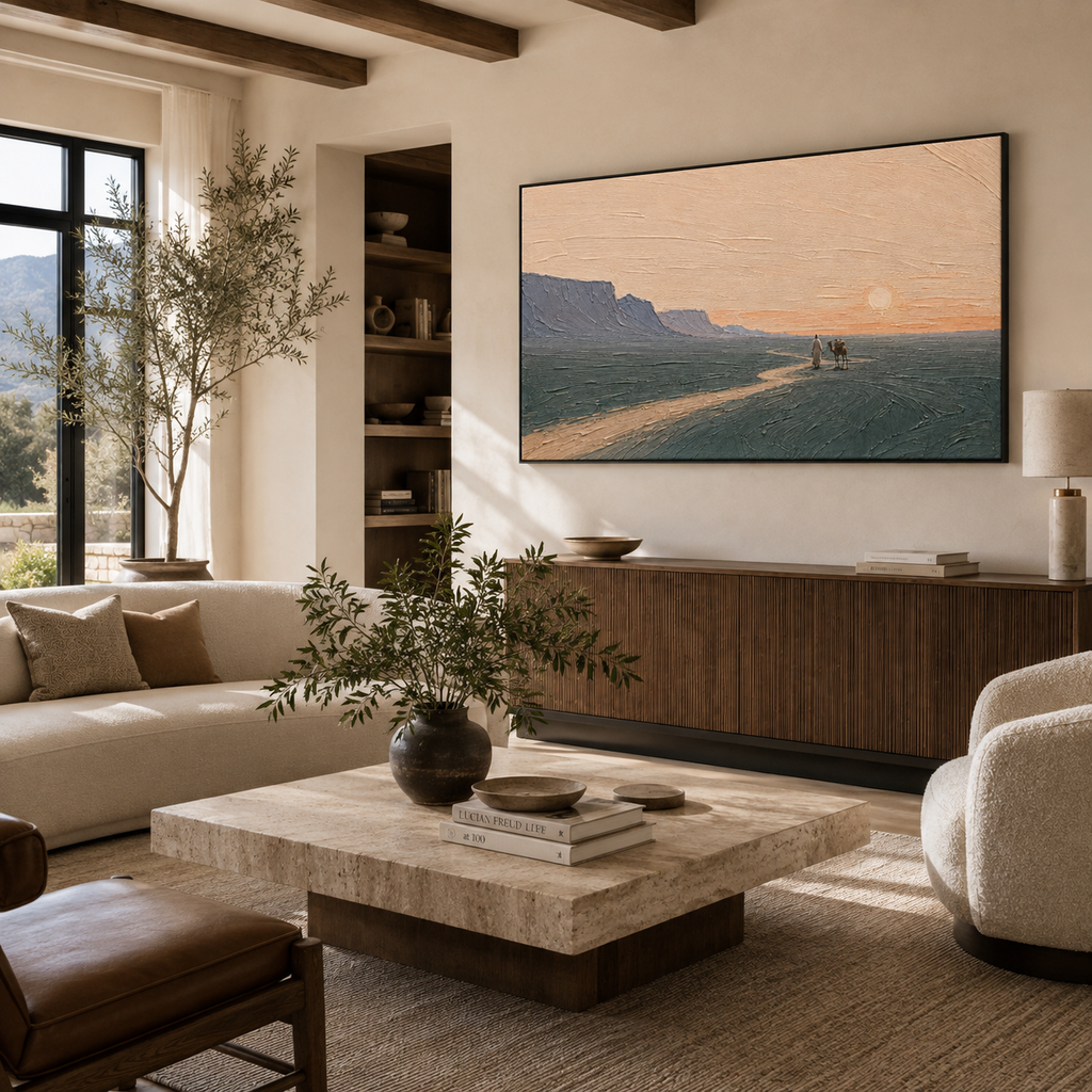 Plaster & Texture Art Wall Art "Sunset Caravan"