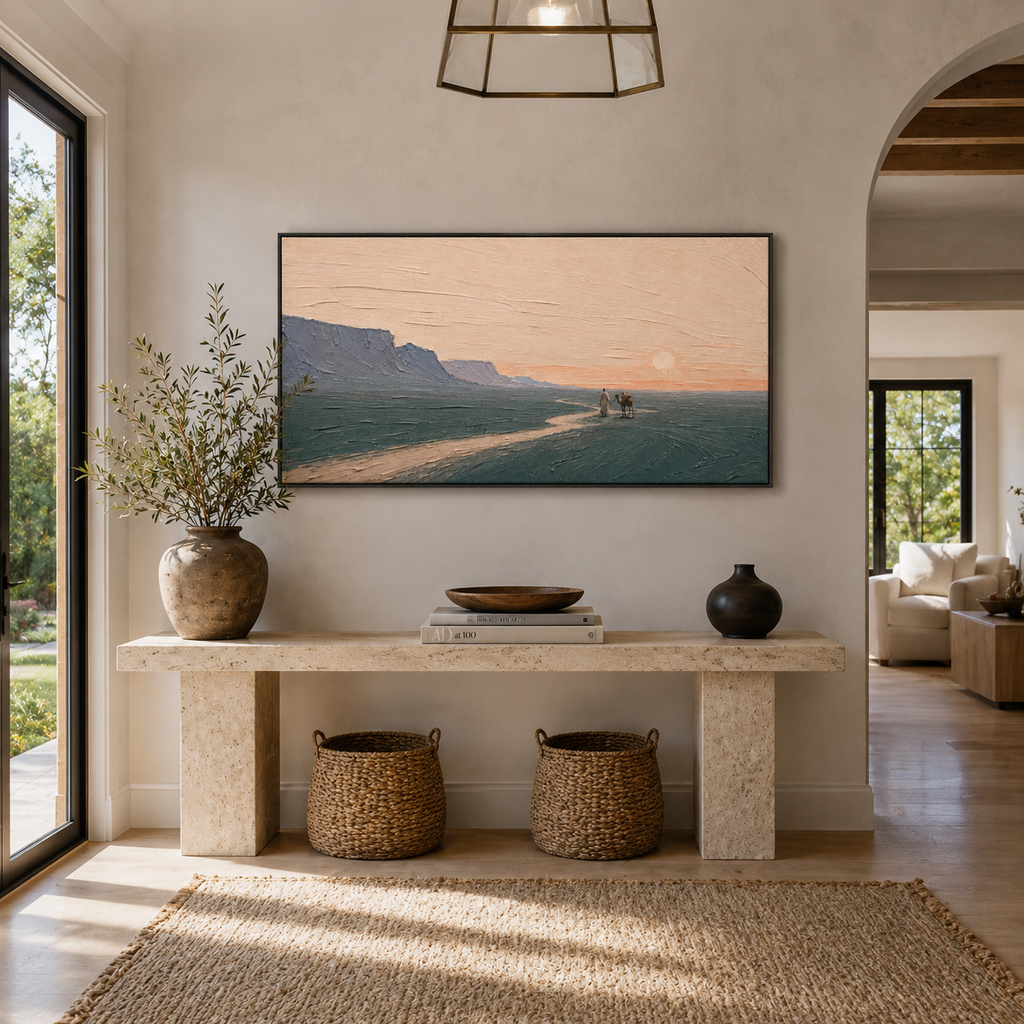 Plaster & Texture Art Wall Art "Sunset Caravan"
