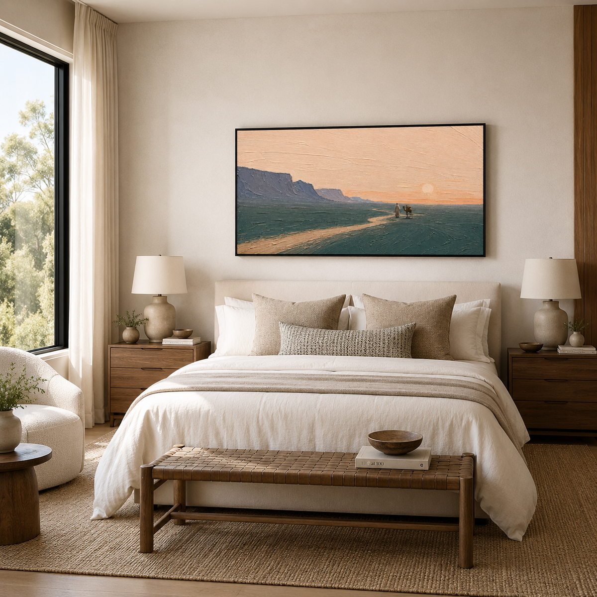 Plaster & Texture Art Wall Art "Sunset Caravan"