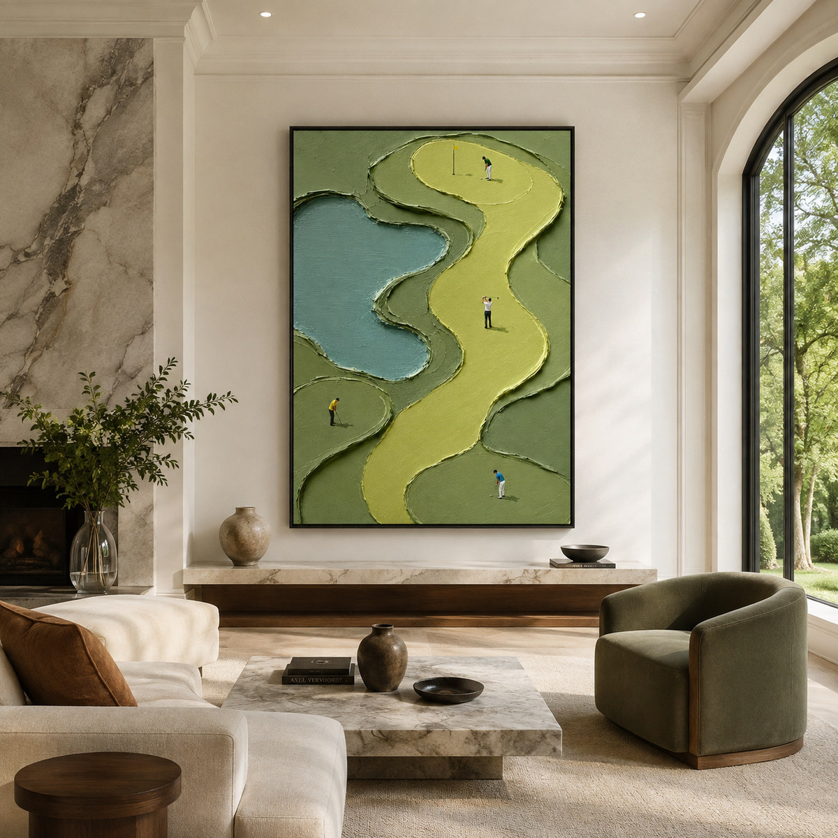 Plaster & Texture Art "Emerald Meander"