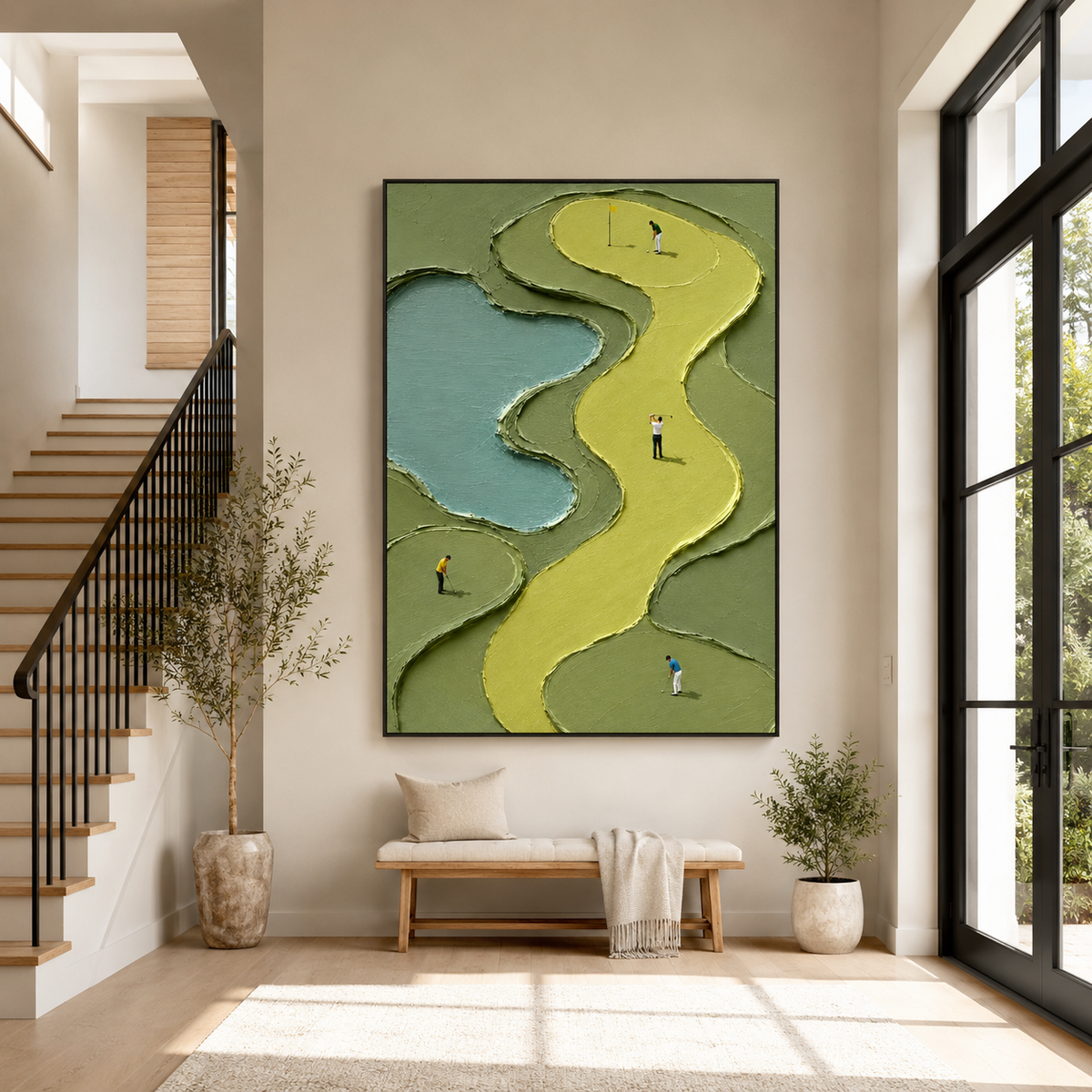 Plaster & Texture Art "Emerald Meander"