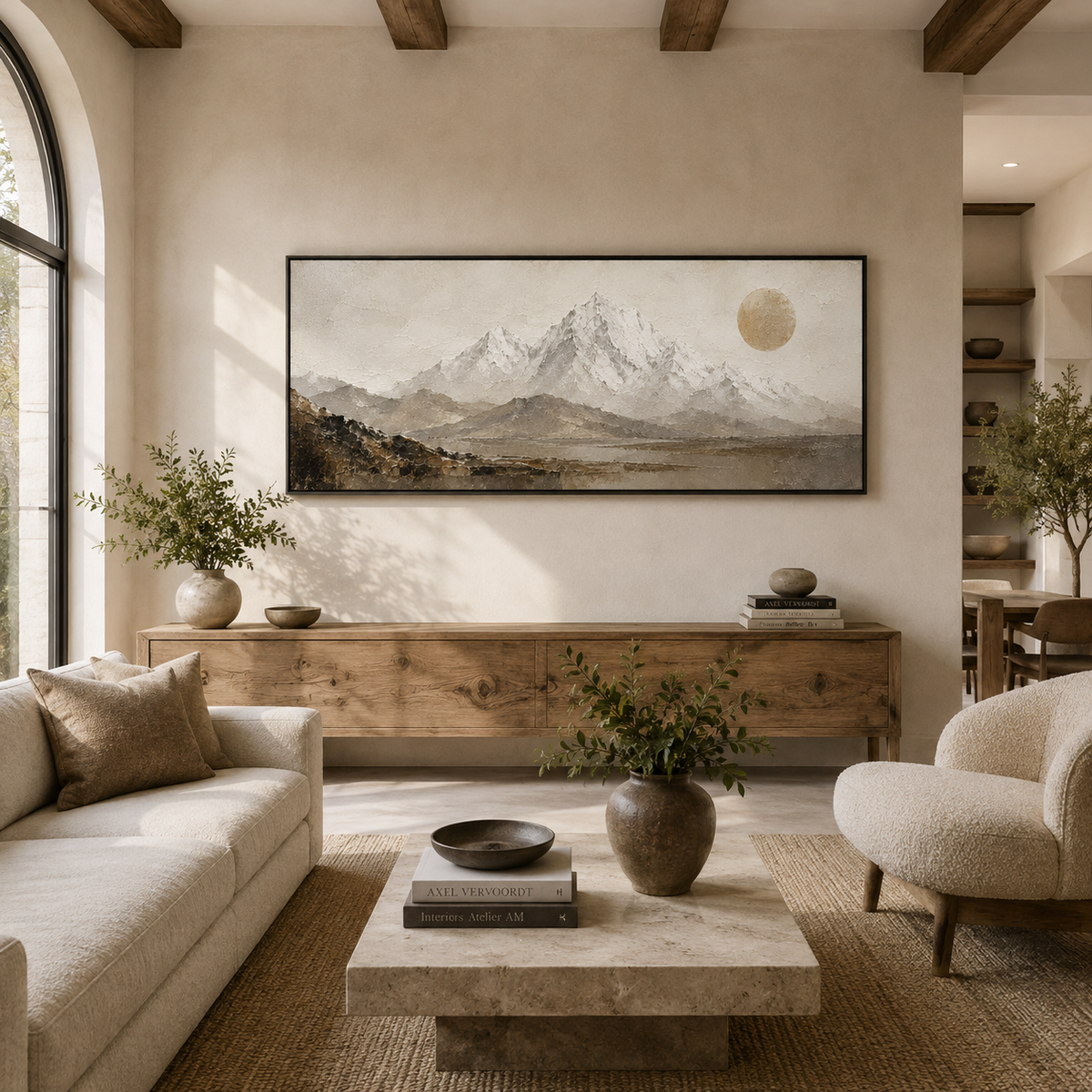 Wabi Sabi Art "Golden Ridge Solitude"