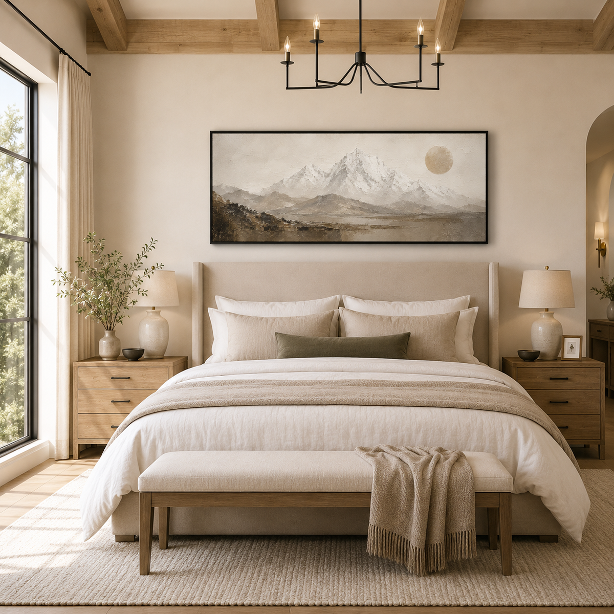 Wabi Sabi Art "Golden Ridge Solitude"