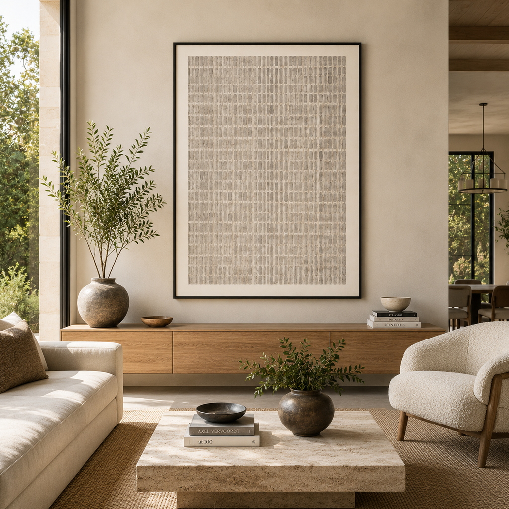 Wabi Sabi Art "Quiet Grid Rhythm"