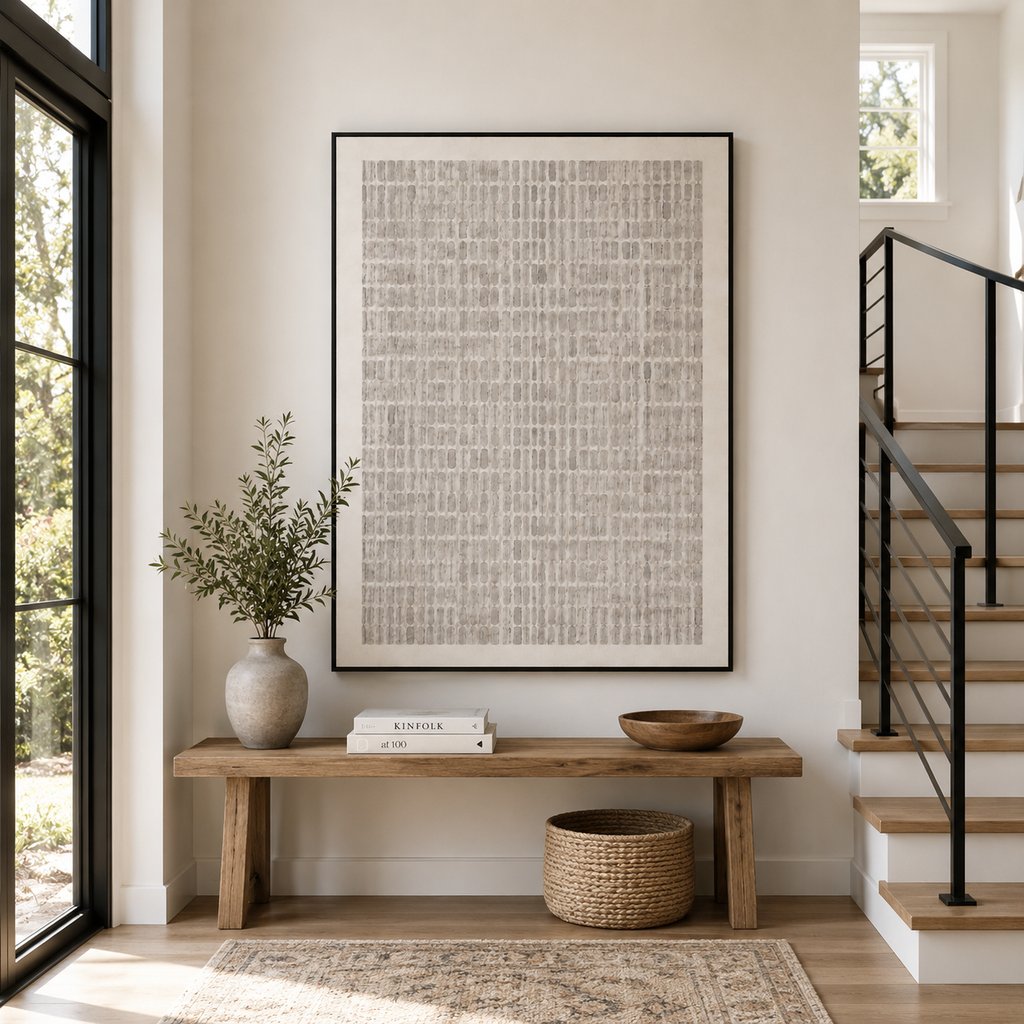 Wabi Sabi Art "Quiet Grid Rhythm"