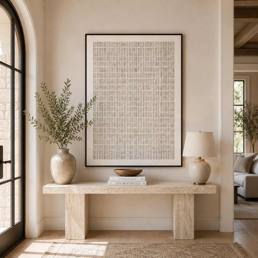 Wabi Sabi Art "Quiet Grid Rhythm"