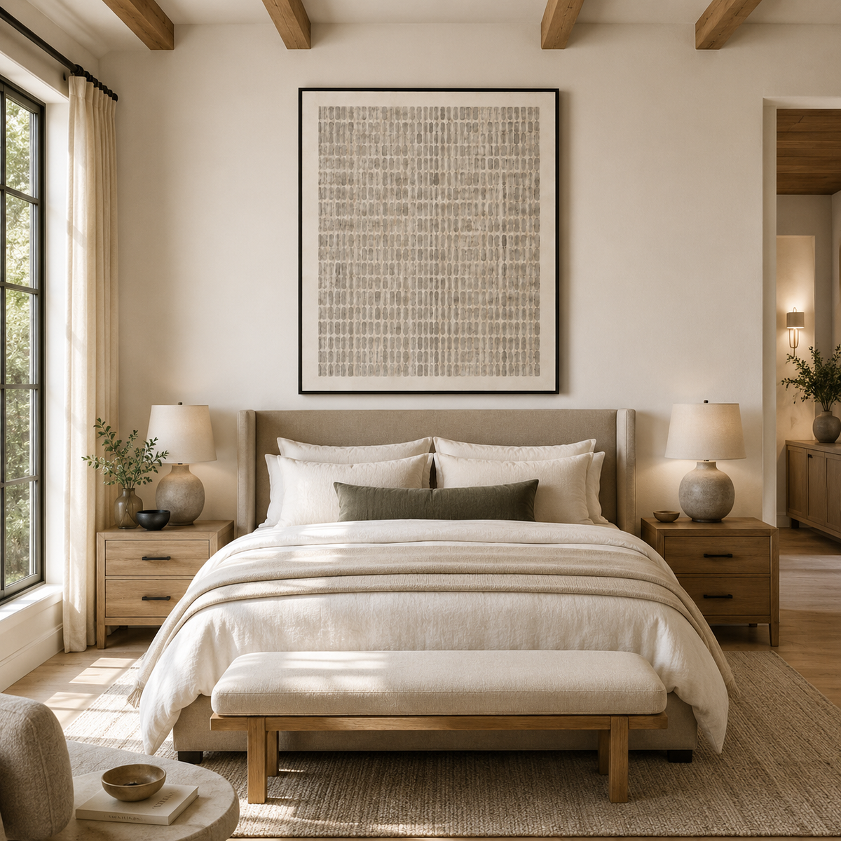 Wabi Sabi Art "Quiet Grid Rhythm"