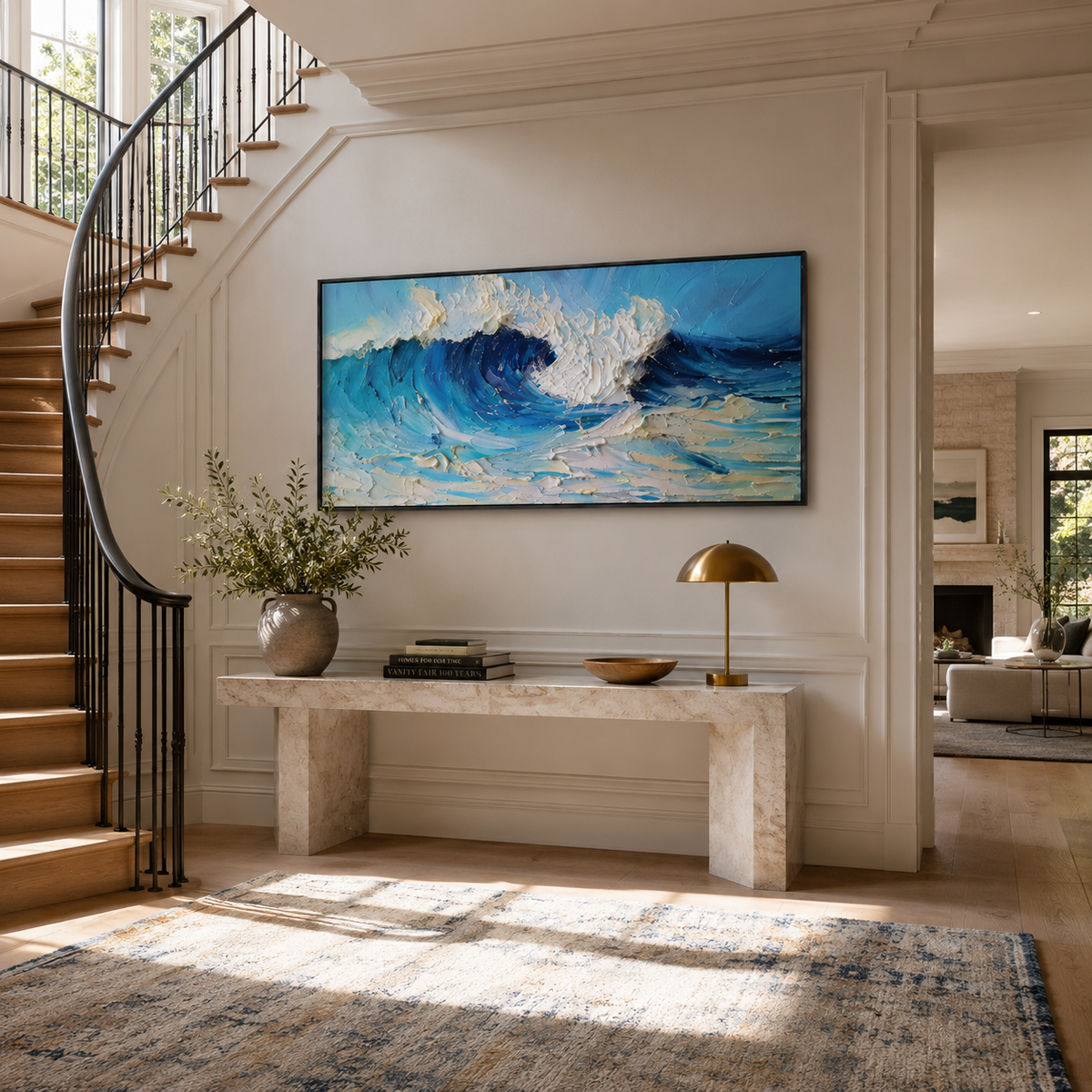 Impasto Wall Art "Azure Tempest"