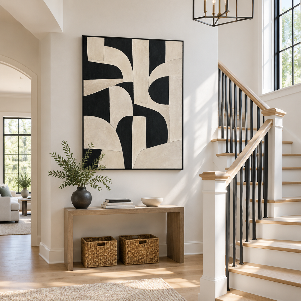 Abstract Wall Art "Silent Cadence" - Hall d\\\'escalier