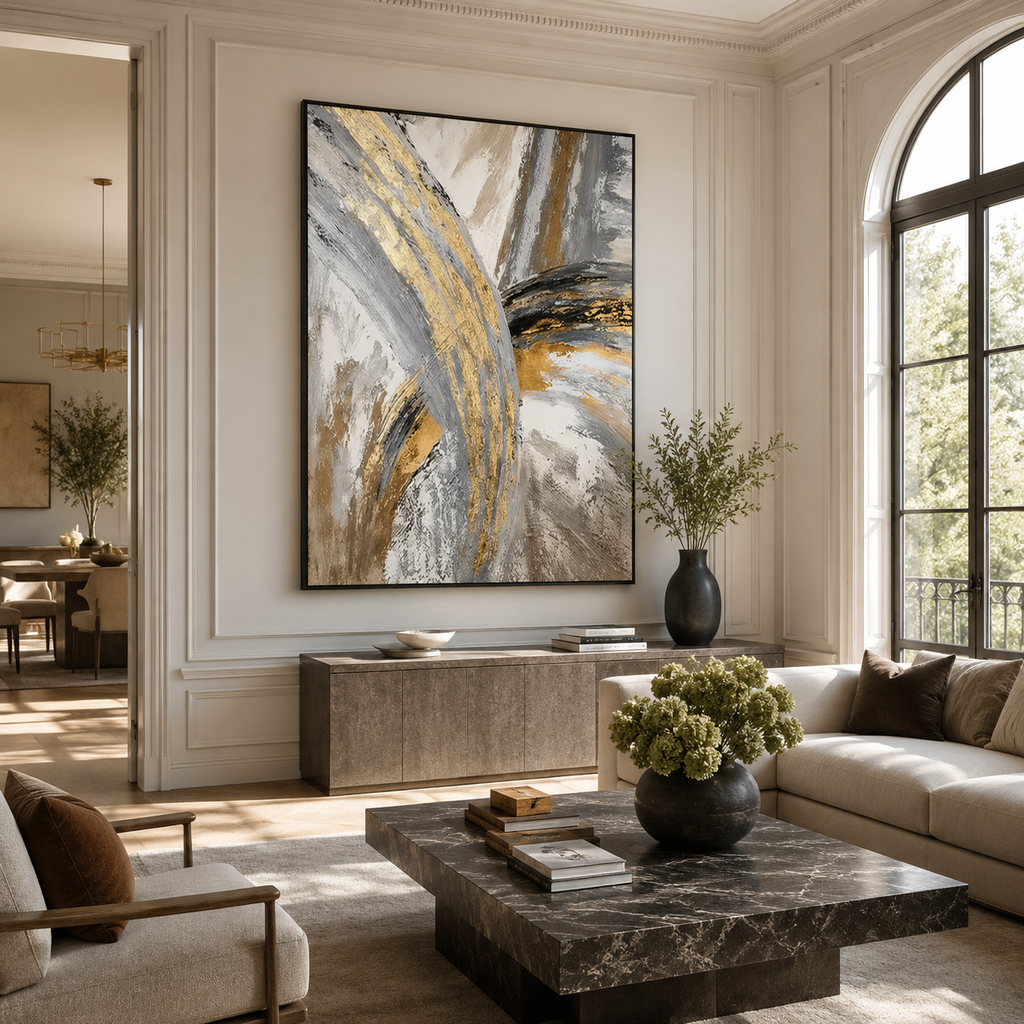 Abstract Wall Art "Gilded Tempest"
