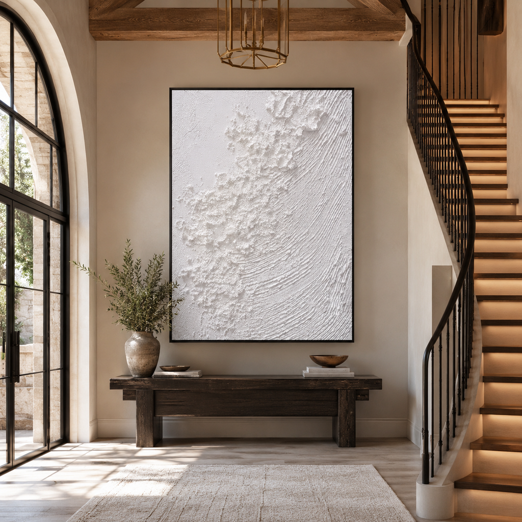 Plaster & Texture Art "Ivory Tidal Reverie"