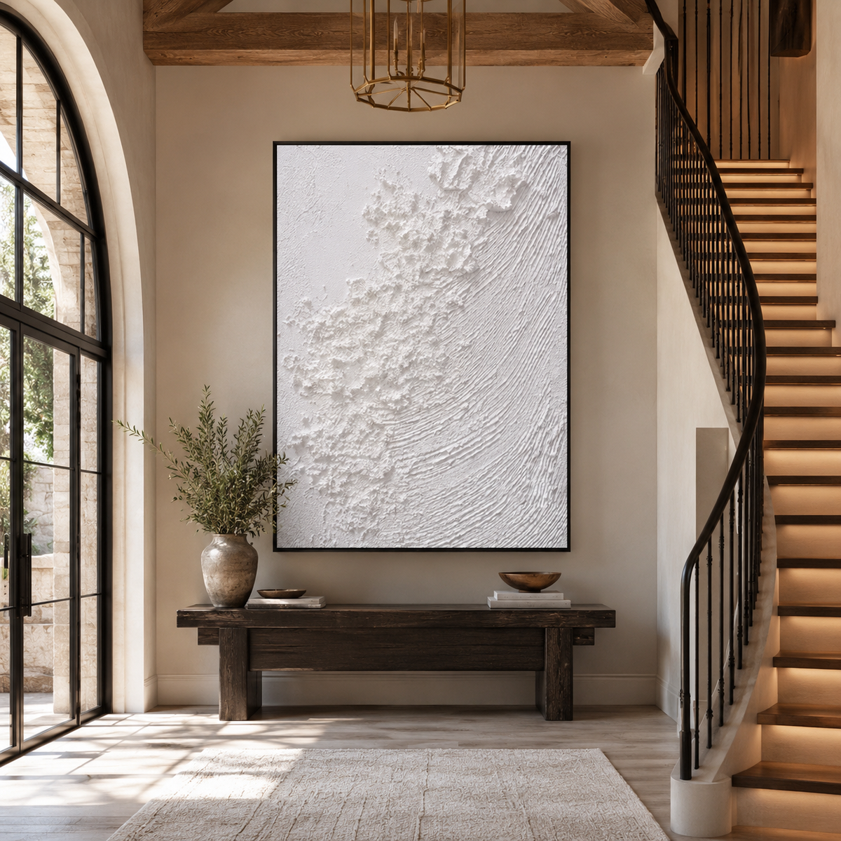 Plaster & Texture Art "Ivory Tidal Reverie"