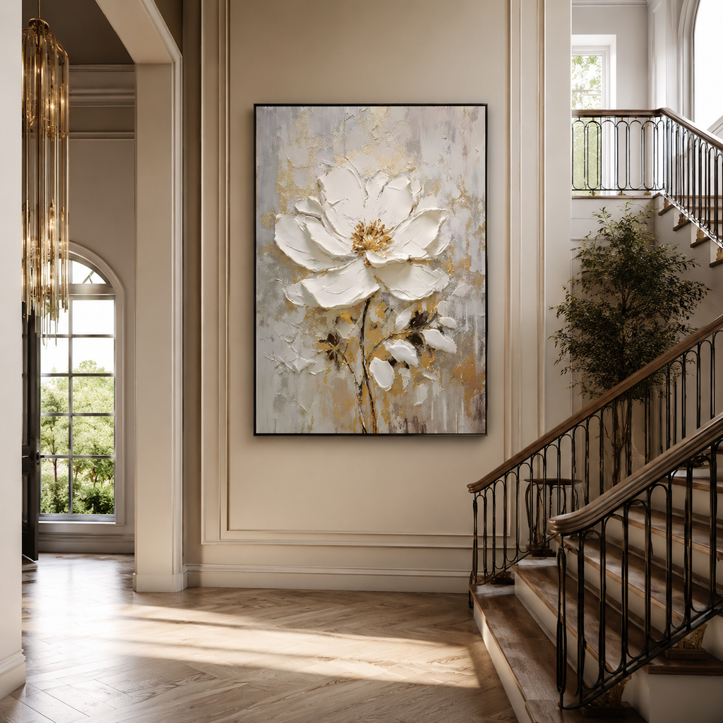 Impasto Wall Art "Aurelia in Bloom"