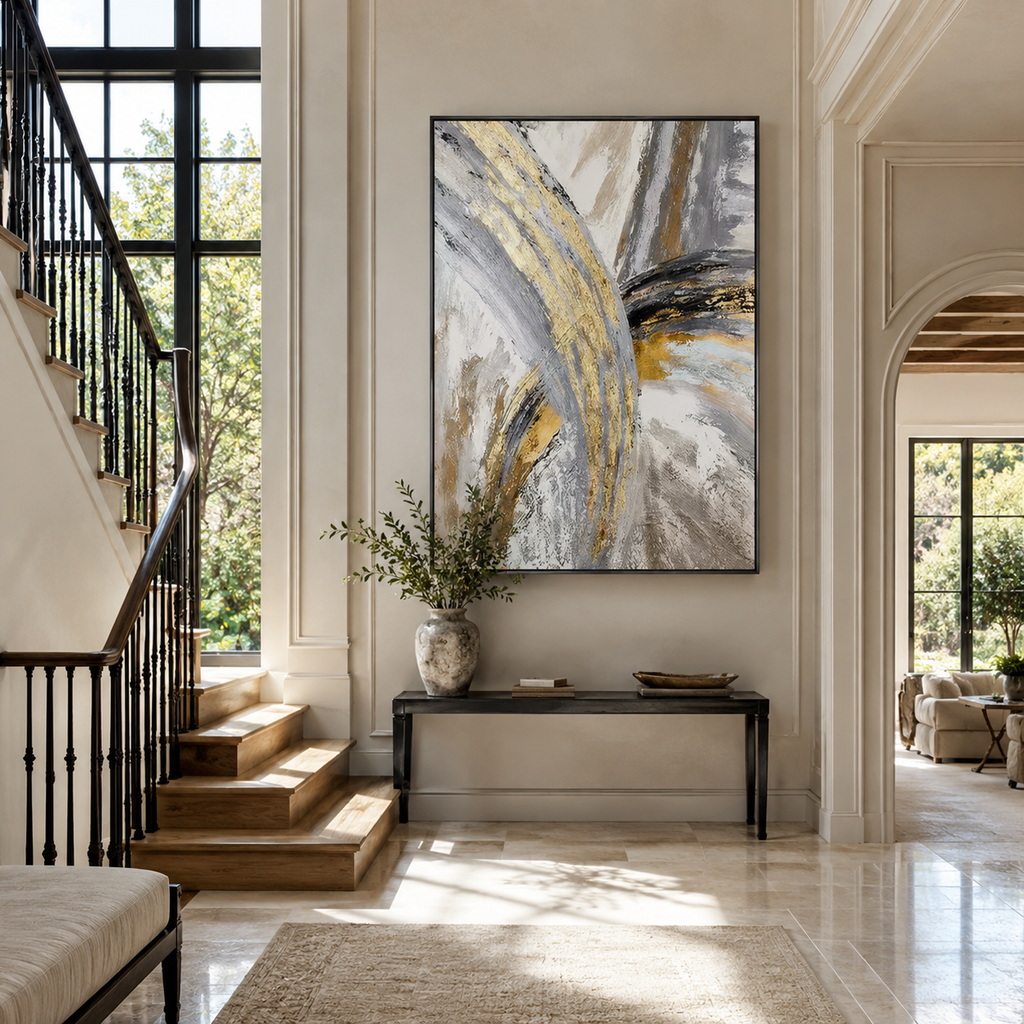 Abstract Wall Art "Gilded Tempest"
