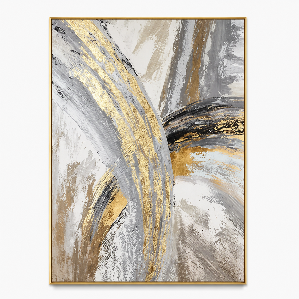 Abstract Wall Art "Gilded Tempest"