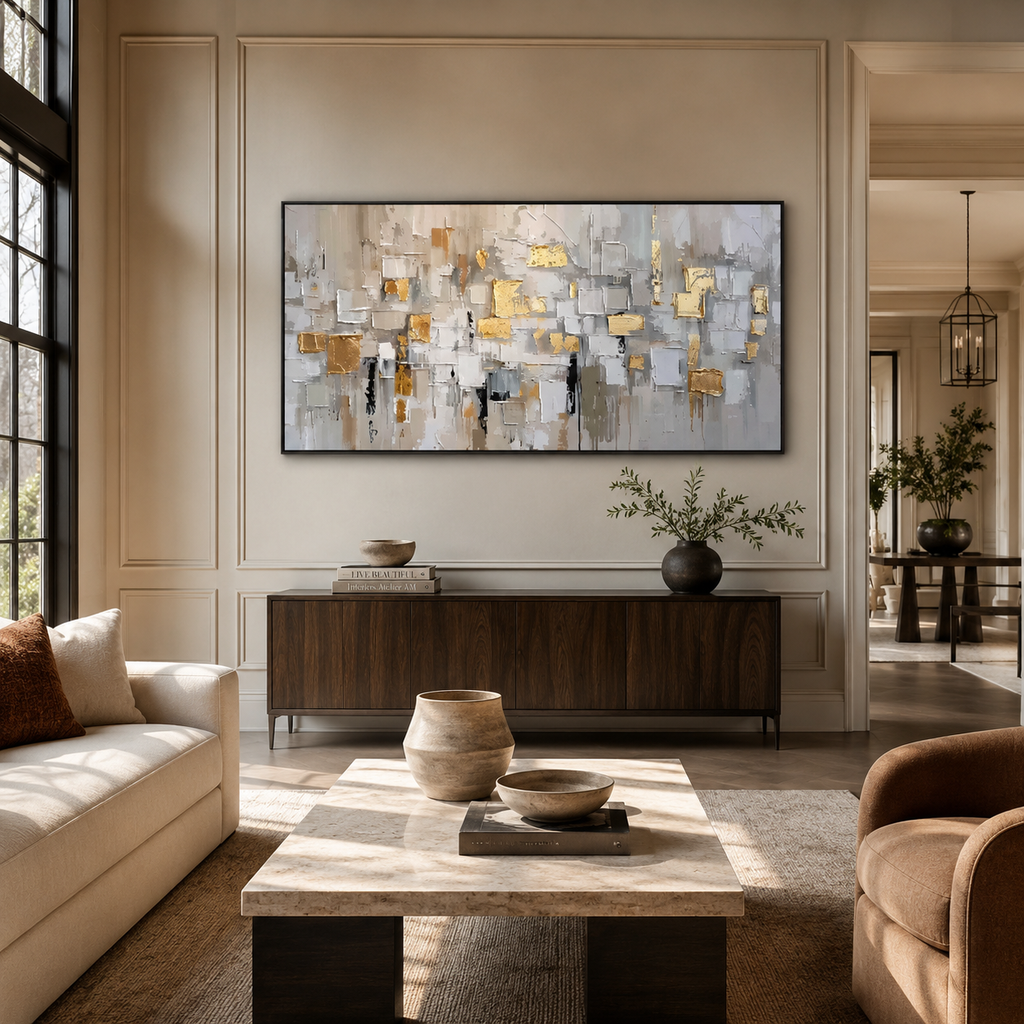 Abstract Wall Art "Gilded Echoes"