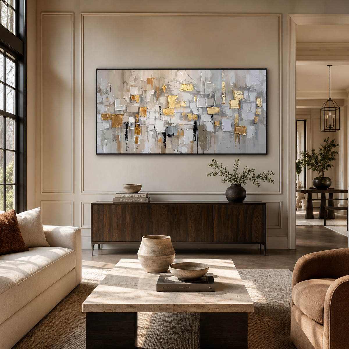 Abstract Wall Art "Gilded Echoes"