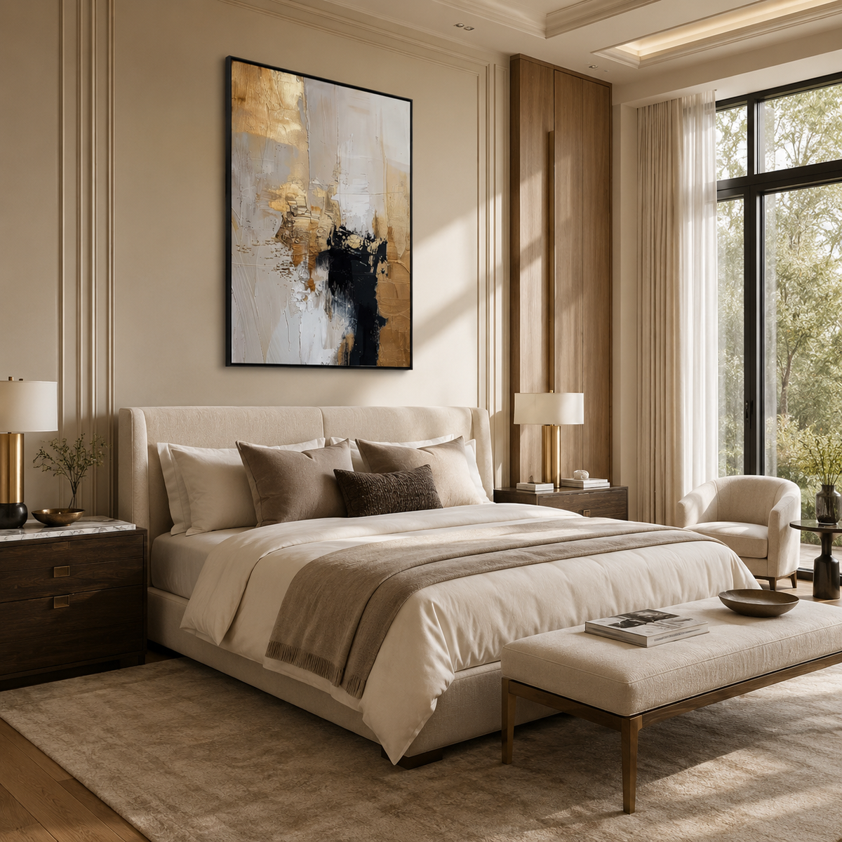 Abstract Wall Art "Gilded Reverie"