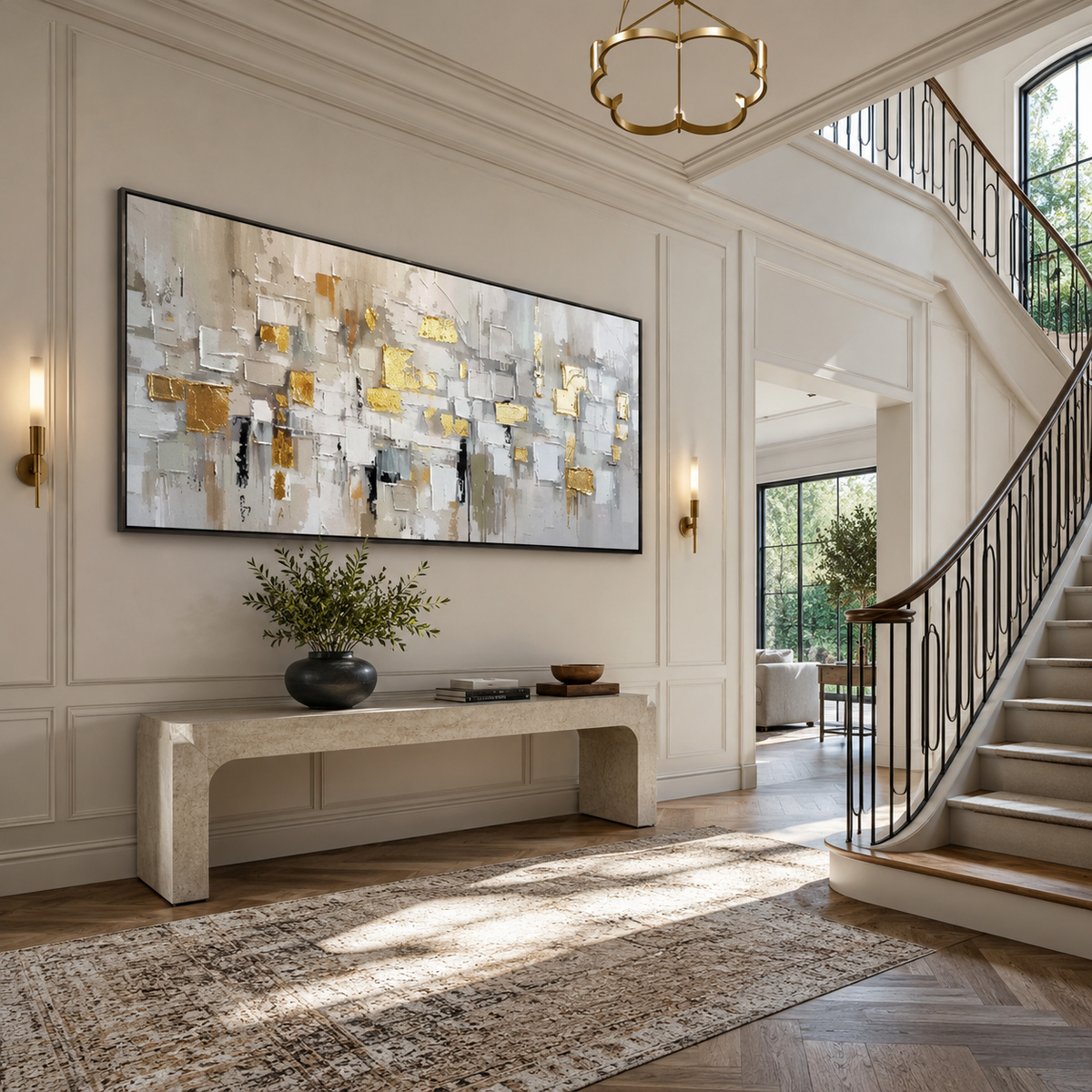 Abstract Wall Art "Gilded Echoes"