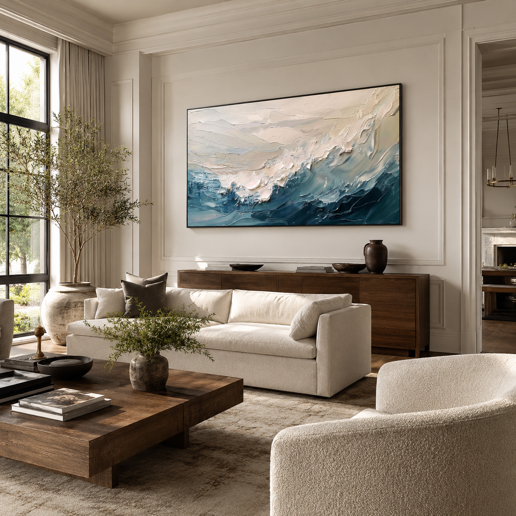Impasto Wall Art "Azure Tempest"
