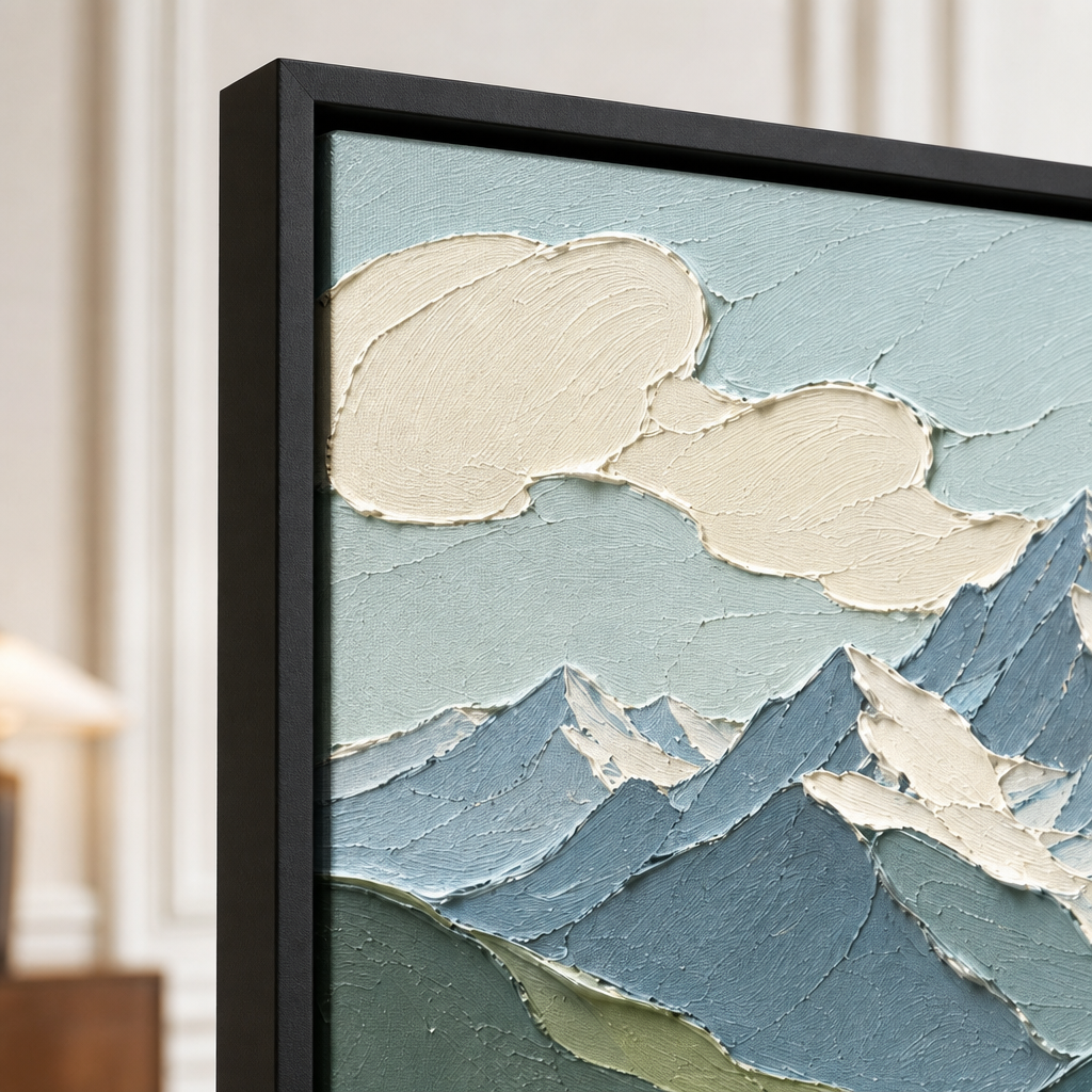 Impasto "Alpine Lake Reverie" - Close up